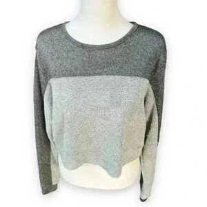 Sparkly two toned metallic cropped sweatshirt M